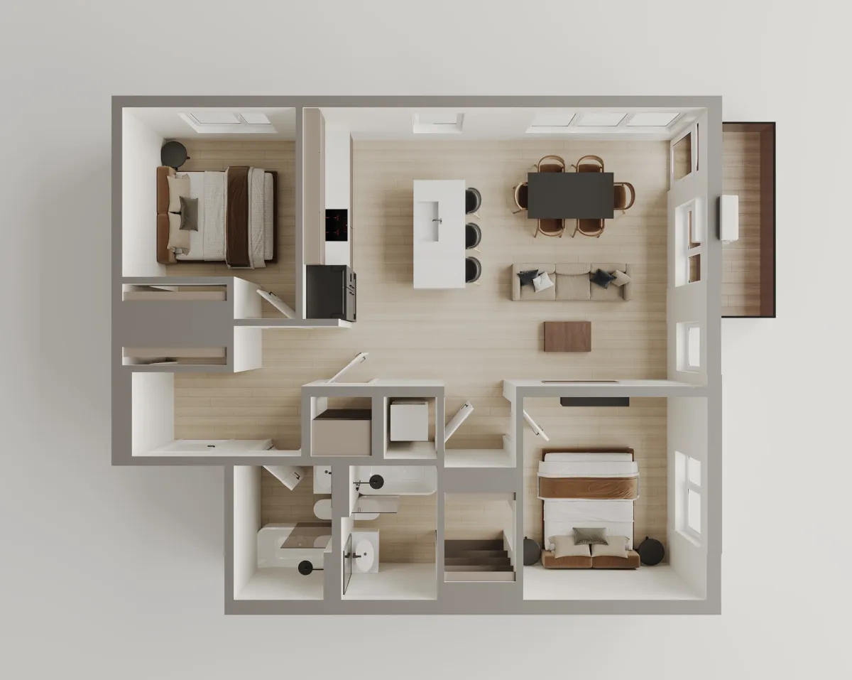 Three bedroom floor plan